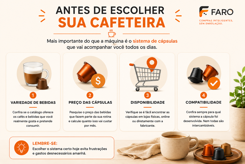 O que avaliar antes de escolher uma cafeteira de cápsula