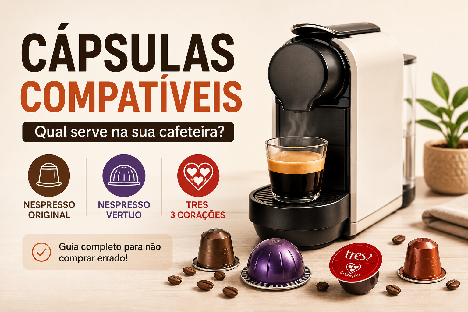 Diferentes sistemas de cápsulas compatíveis com cafeteiras