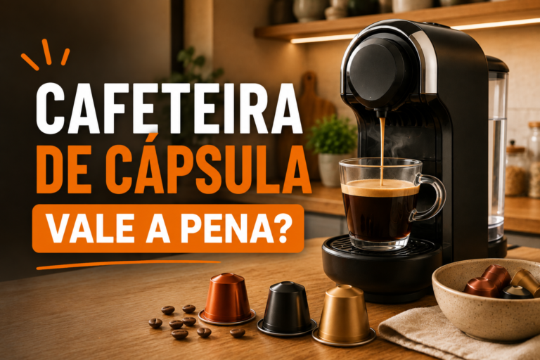 Cafeteira de cápsula preparando café em uma cozinha