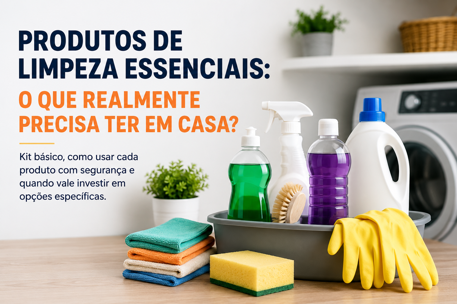 Produtos de limpeza essenciais para montar um kit básico para casa