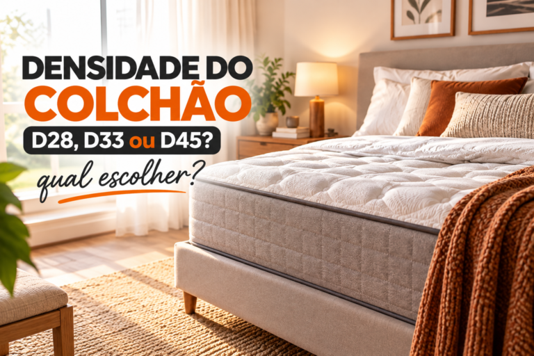 Densidade do colchão D28, D33 e D45 em quarto organizado