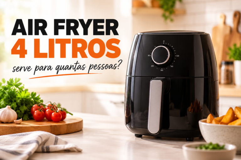 Air Fryer de 4 litros em uma cozinha clara