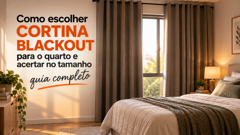 Cortina blackout instalada em quarto para controlar a entrada de luz